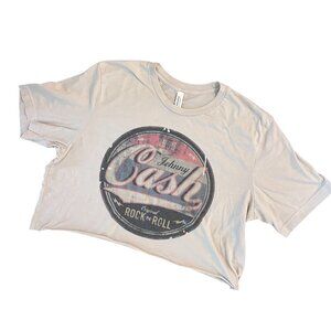 Johnny Cash "Original Rock'N Roll" Graphic Cropped T-shirt Size XL Rockabilly